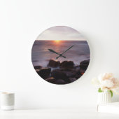 カリフォルニア、サンディエゴ、サンセットクリフ、サンセット2 ラージ壁時計 (ホーム)