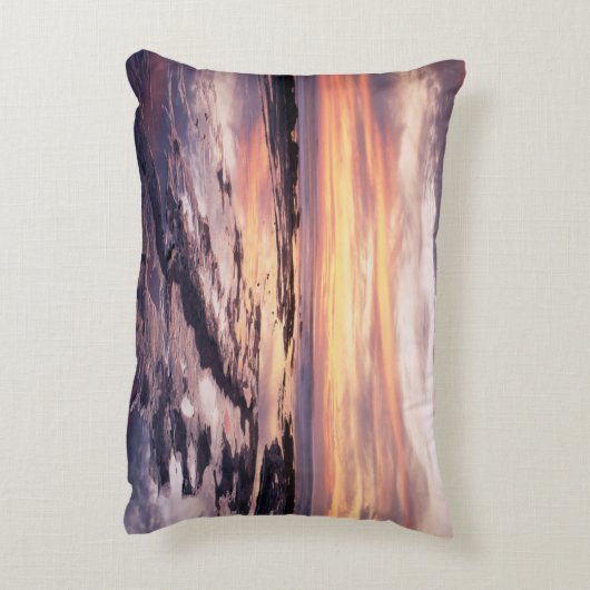 カリフォルニア、サンディエゴ、サンセット崖、サンセット1 アクセントクッション (裏面(縦))