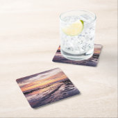 カリフォルニア、サンディエゴ、サンセット崖、サンセット1 スクエアペーパーコースター (インサイチュ)