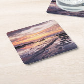 カリフォルニア、サンディエゴ、サンセット崖、サンセット1 スクエアペーパーコースター (アングル)