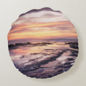 カリフォルニア、サンディエゴ、サンセット崖、サンセット1 ラウンドクッション (裏面)