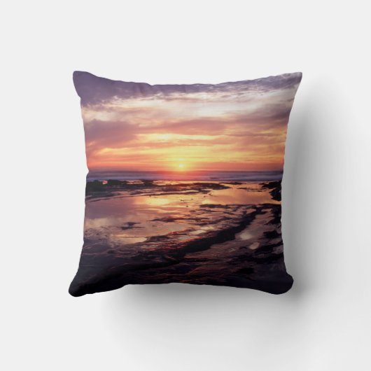 カリフォルニア、サンディエゴ、サンセット崖、サンセット3 クッション (裏面)