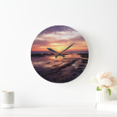 カリフォルニア、サンディエゴ、サンセット崖、サンセット3 ラージ壁時計 (ホーム)