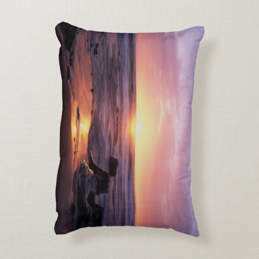 カリフォルニア、サンディエゴ、サンセット崖、サンセット4 アクセントクッション (裏面(縦))