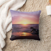 カリフォルニア、サンディエゴ、サンセット崖、サンセット4 クッション (ブランケット)