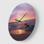 カリフォルニア、サンディエゴ、サンセット崖、サンセット4 ラージ壁時計 (傾斜)