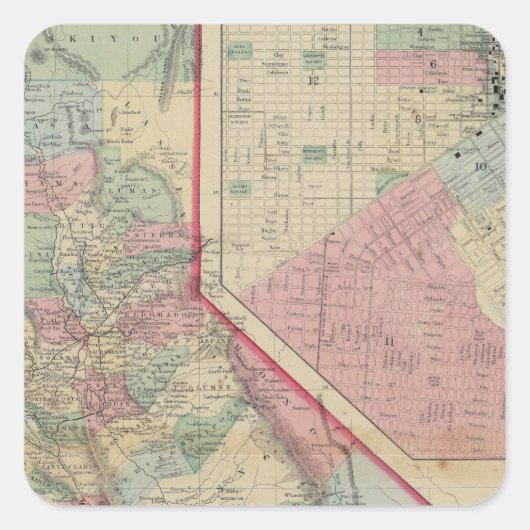 カリフォルニア、サンフランシスコ地図(Mitchell) スクエアシール (正面)