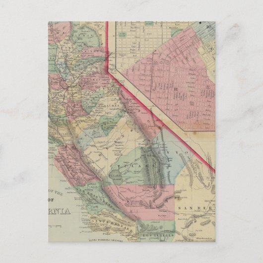 カリフォルニア、サンフランシスコ地図(Mitchell) ポストカード (正面)