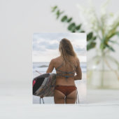 カリフォルニア・サーファー・ガール写真はがき ポストカード (スタンド正面)