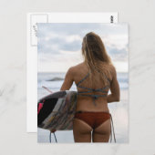 カリフォルニア・サーファー・ガール写真はがき ポストカード (正面/裏面)