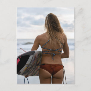 カリフォルニア・サーファー・ガール写真はがき ポストカード
