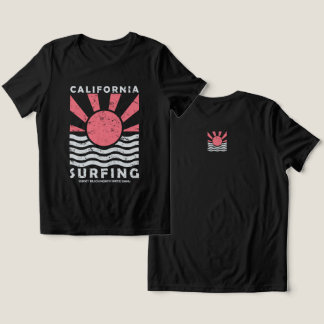 カリフォルニア サーフィンサンセット ヴィンテージアート トライブレンドＴシャツ