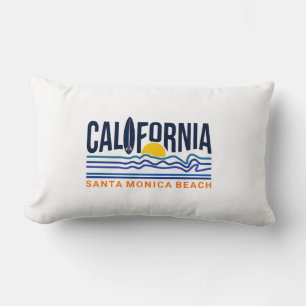 カリフォルニア サーフ ウェーブ ライン イラスト サンビーチ V ランバークッション