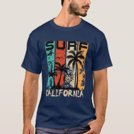 カリフォルニア サーフ サマー ビーチ サーフィン デザイン Tシャツ