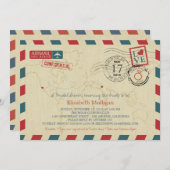 カリフォルニア/シリア航空便 | ブライダルシャワー 招待状 (正面/裏面)