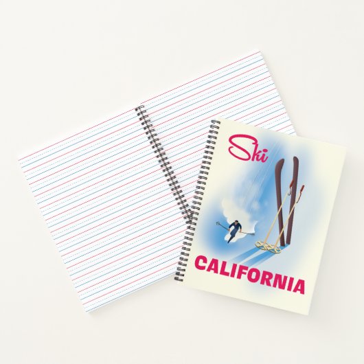 カリフォルニア スキー旅行ポスターノート ノートブック (内部)