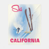 カリフォルニア スキー旅行ポスター フリースブランケット (正面)