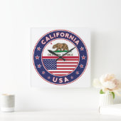 カリフォルニア スクエア壁時計 (ホーム)