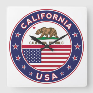 カリフォルニア スクエア壁時計