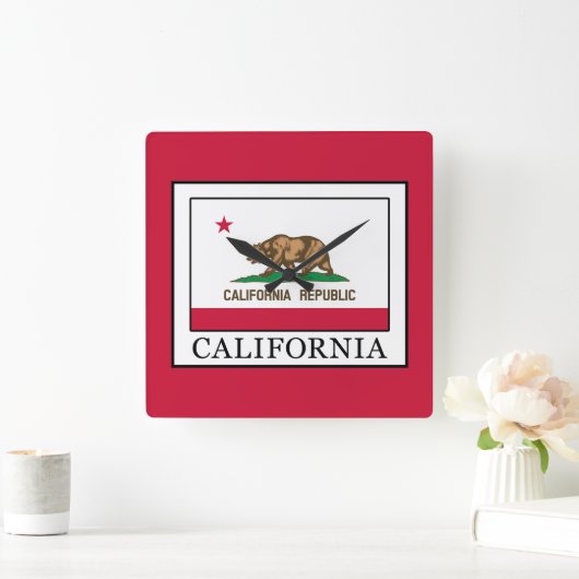 カリフォルニア スクエア壁時計 (ホーム)