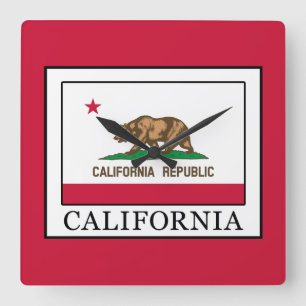 カリフォルニア スクエア壁時計