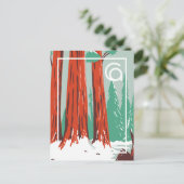 カリフォルニア セコイア国立公園の冬 ポストカード (スタンド正面)