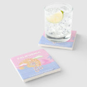 カリフォルニア、トラベルアート名門私立校風の、 ストーンコースター (横)