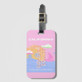 カリフォルニア、トラベルアート名門私立校風の、 ラゲッジタグ (正面縦)