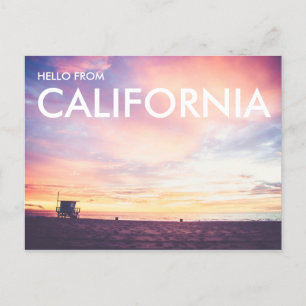 カリフォルニア・ドリーミングマンハッタンビーチアットサンセット ポストカード