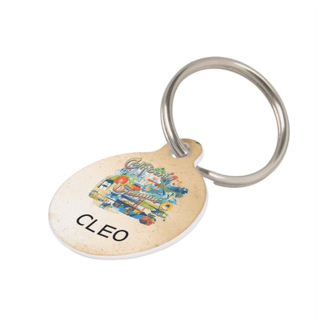 カリフォルニア・ドリーミング ペット　ネームタグ (側面)