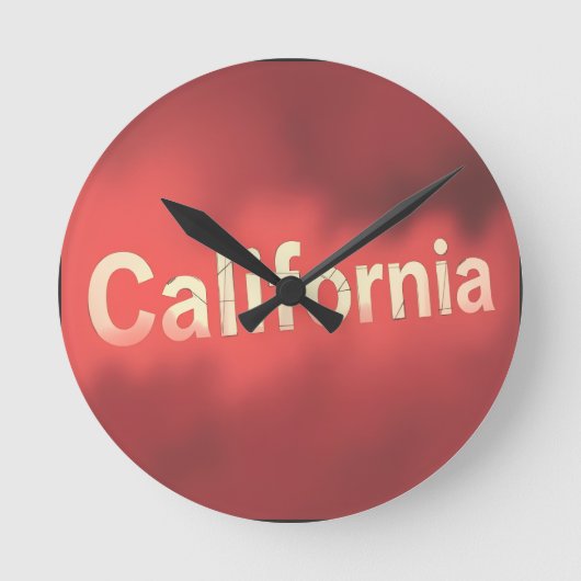 カリフォルニア ドリーム バイブス ラウンド壁時計 (正面)