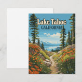 カリフォルニア ネバダ州 レイクタホ レトロ トラベルカード (正面/裏面)