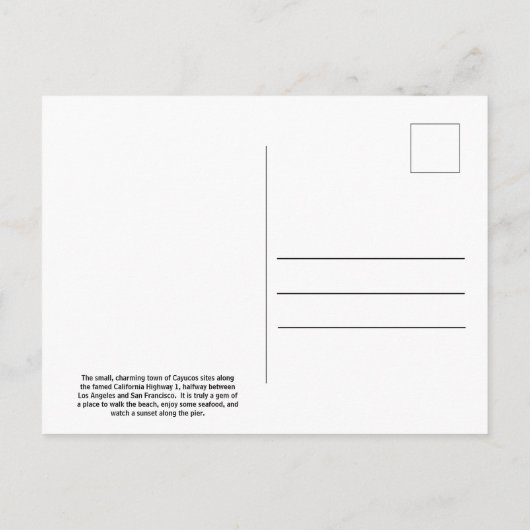 カリフォルニア・ハイウェイ1葉書 ポストカード (裏面)