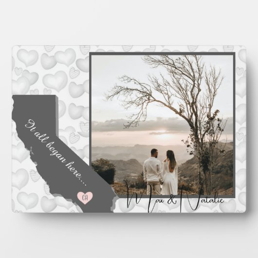 カリフォルニア、ハートの写真 フォトプラーク (正面)
