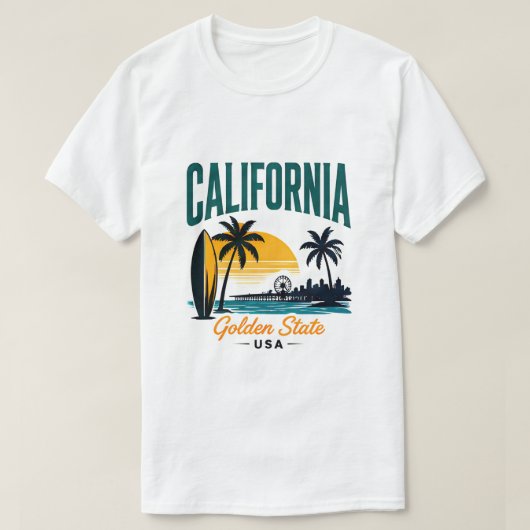 カリフォルニア パシフィックコーストの旅 Tシャツ (デザイン正面)