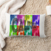 「カリフォルニア」パームカラフル枕 ランバークッション (ブランケット)