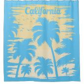 カリフォルニア パーム ツリー シャワー カーテン (正面)