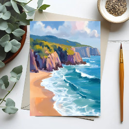 カリフォルニア ビッグサー 水彩画 海の風景 ポストカード