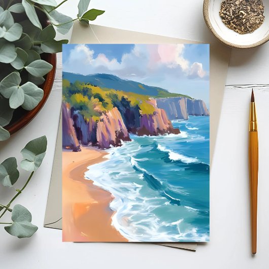 カリフォルニア ビッグサー 水彩画 海の風景 ポストカード