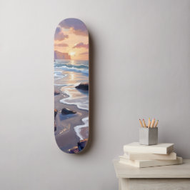 カリフォルニア ビッグサー 海岸の芸術絵画 スケートボード