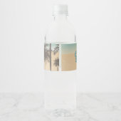 カリフォルニア、ビーチとヤシの木 ペットボトルラベル (裏面)