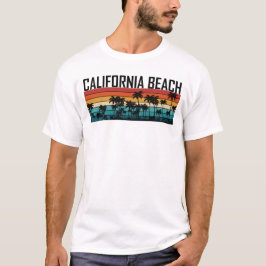 カリフォルニア ビーチの夕日Tシャツ Tシャツ