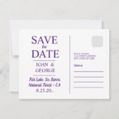 カリフォルニア フィッシュレイクの森の結婚式の招待状 セーブザデート (裏面)
