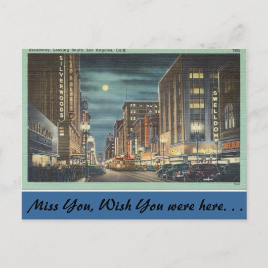 カリフォルニア、ブロードウェイ、ロサンゼルス ポストカード (正面)
