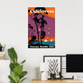 カリフォルニア プリント 旅行ポスター クルーズ船 アート (ホームオフィス)
