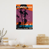 カリフォルニア プリント 旅行ポスター クルーズ船 アート (キッチン)