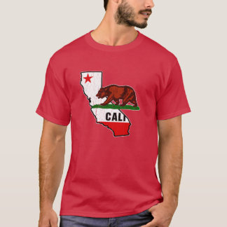 カリフォルニア ベア フラグ ダストレスド ヴィンテージ デザイン オーバーサイズ Tシャツ