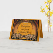 カリフォルニア・ベア 結婚おめでとうカード カード (黄色い花)