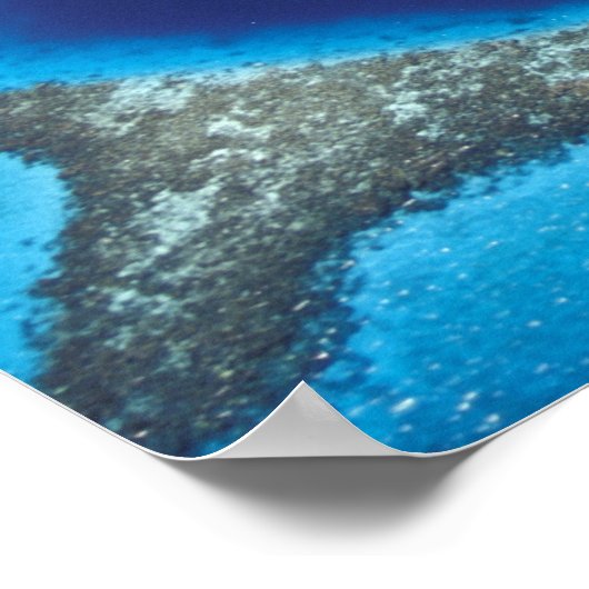 カリフォルニア、ベリーズ。青い穴の上空表示(直径) ポスター (角)