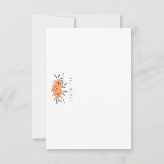 カリフォルニア ポピー ブライダル シャワー フラット サンキューカード (正面)